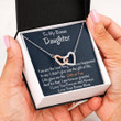 Stepdaughter Necklace, To My Bonus Daughter Interlocking Hearts Necklace, Birthday Gift, I Love You