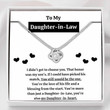 Daughter Necklace, Daughter-In-Law Necklace, To My Daughter-In-Law Blessing From The Start Love Knot Necklace Gift