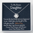 Stepdaughter Necklace, To My Bonus Daughter Love Knot Necklace, Birthday Gift, I Love You