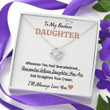 Daughter Necklace, To My Badass Daughter Crown Love Knot Necklace Gift
