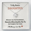 Daughter Necklace, To My Badass Daughter Crown Love Knot Necklace Gift