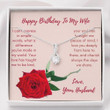 Wife Necklace, Birthday Necklace To Wife  Necklace For Wife  Gift Necklace Message Card Happy Birthday To Wife