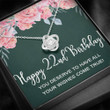 Happy 22nd Birthday Gifts For Women Girls, 22 Years Old Necklace For Her