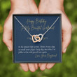 Girlfriend Necklace, Gift To My Girlfriend  Gift Necklace Message Card  To My Girlfriend Happy Birthday Blue And Gold