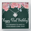 Wife Necklace, Happy 42nd Birthday Necklace Gifts For Women Wife, 42 Years Old Necklace For Her