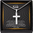 Son Necklace, To Son Necklace From Mom Believe Brave Strong Love, Cross Necklaces For Men Boys Kid