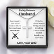 Husband Necklace gift, To My Veteran Husband Breathing Cross Necklace Gift From Wife