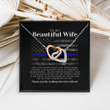 Wife Necklace gift, Police Wife Gift: Two Hearts Rose Gold Necklace, Christmas Necklace For Sheriffs Or LEO Wife