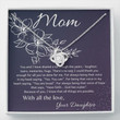 Mom Necklace Gift, StepMom Necklace Gift, To My Mother Necklace Gift For Mom From Daughter, Mother Daughter Necklace