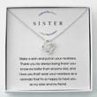Sister Necklace Gift, Love Knots Necklace  Sister Necklace Gift My Sister And My Friend