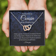 Cousin Necklace, Cousin Of The Groom Necklace Gift From Groom, To Cousin Wedding Day Gift