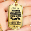 SON DOG TAG, DOG TAG FOR SON, GIFT FOR SON BIRTHDAY, DOG TAGS FOR SON, ENGRAVED DOG TAG FOR SON, FATHER AND SON DOG TAG-167