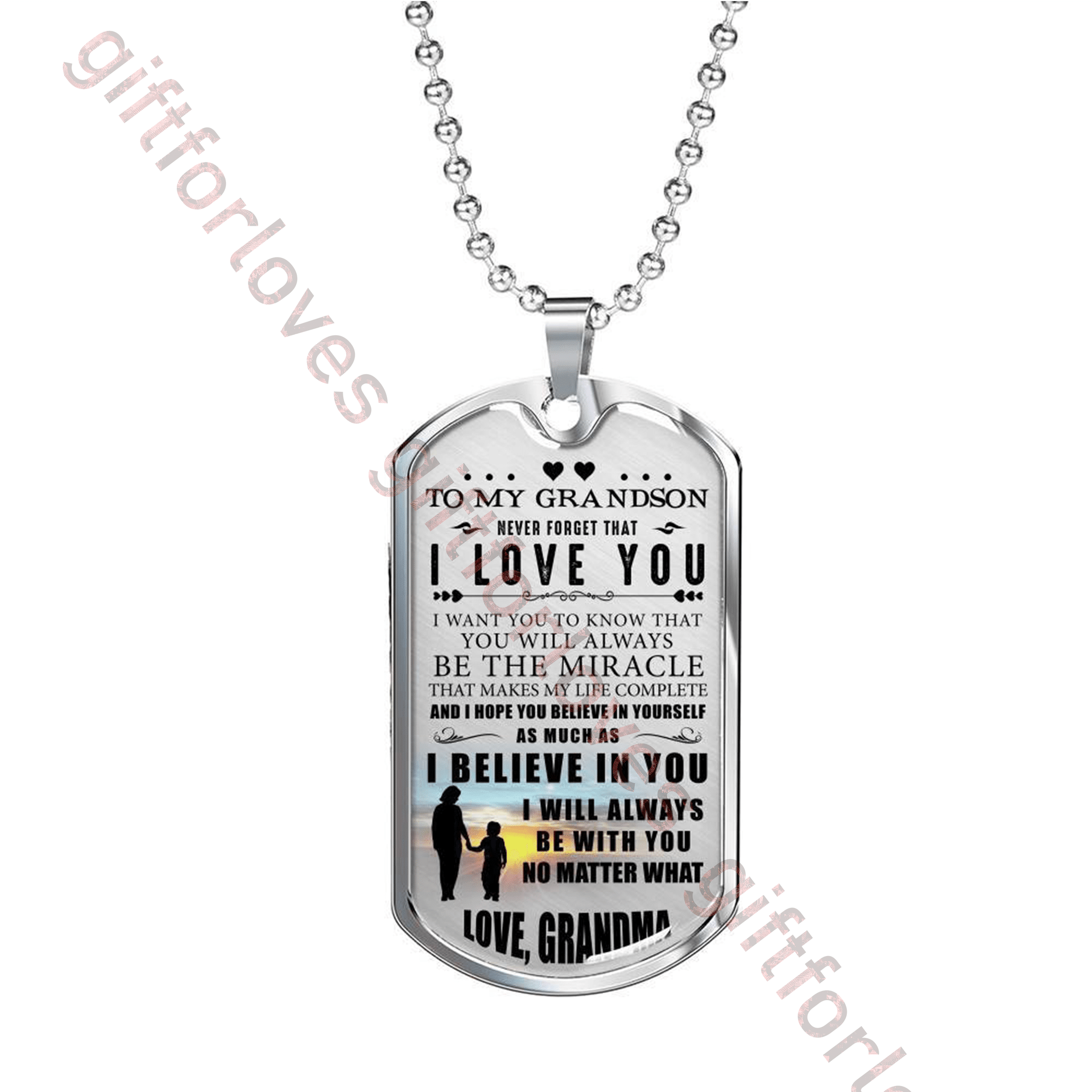 GRANDSON DOG TAG, TO MY GRANDSON DOG TAG, GIFT FOR GRANDSON FROM GRANDMA, AMAZING GRANDSON NECKLACE-1
