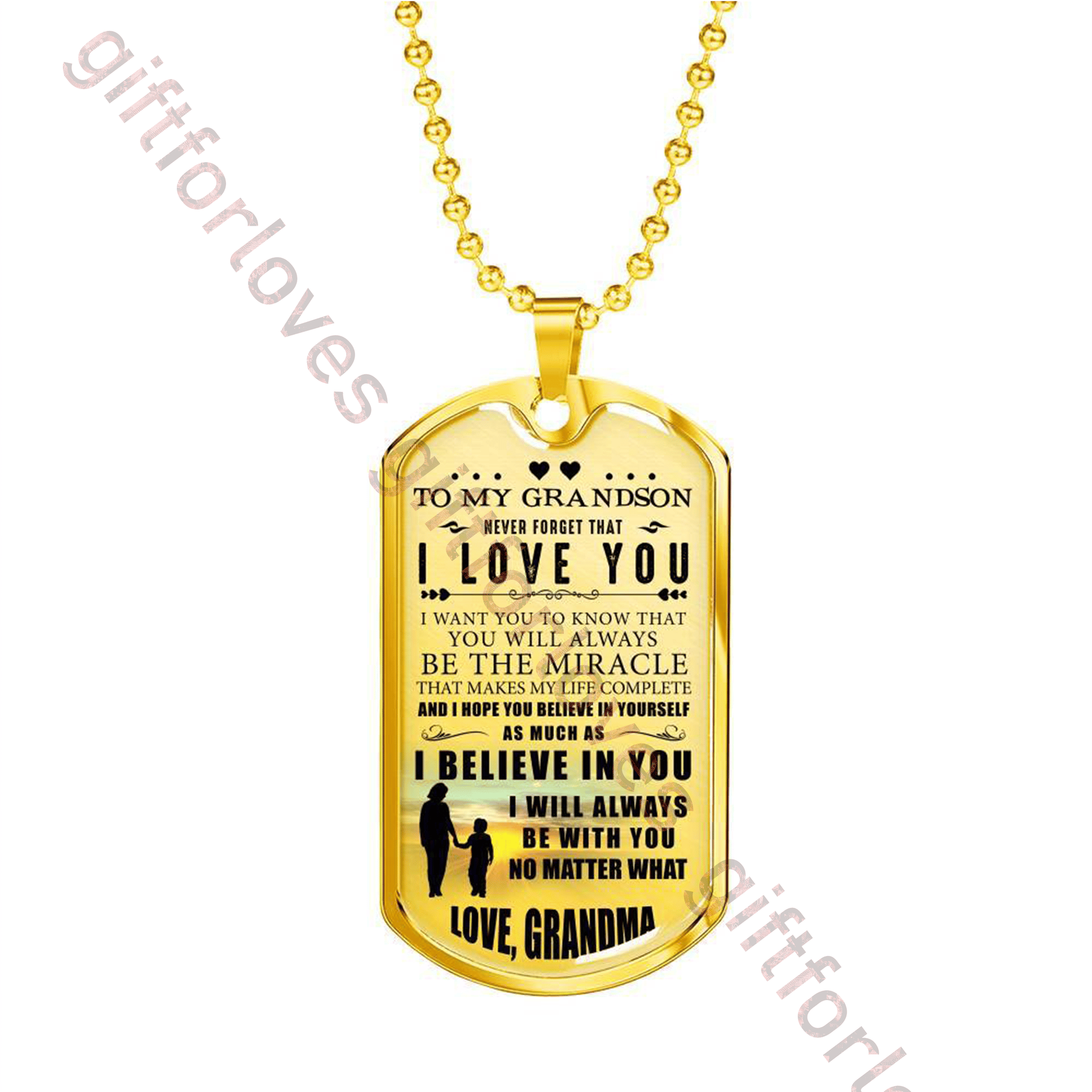 GRANDSON DOG TAG, TO MY GRANDSON DOG TAG, GIFT FOR GRANDSON FROM GRANDMA, AMAZING GRANDSON NECKLACE-1