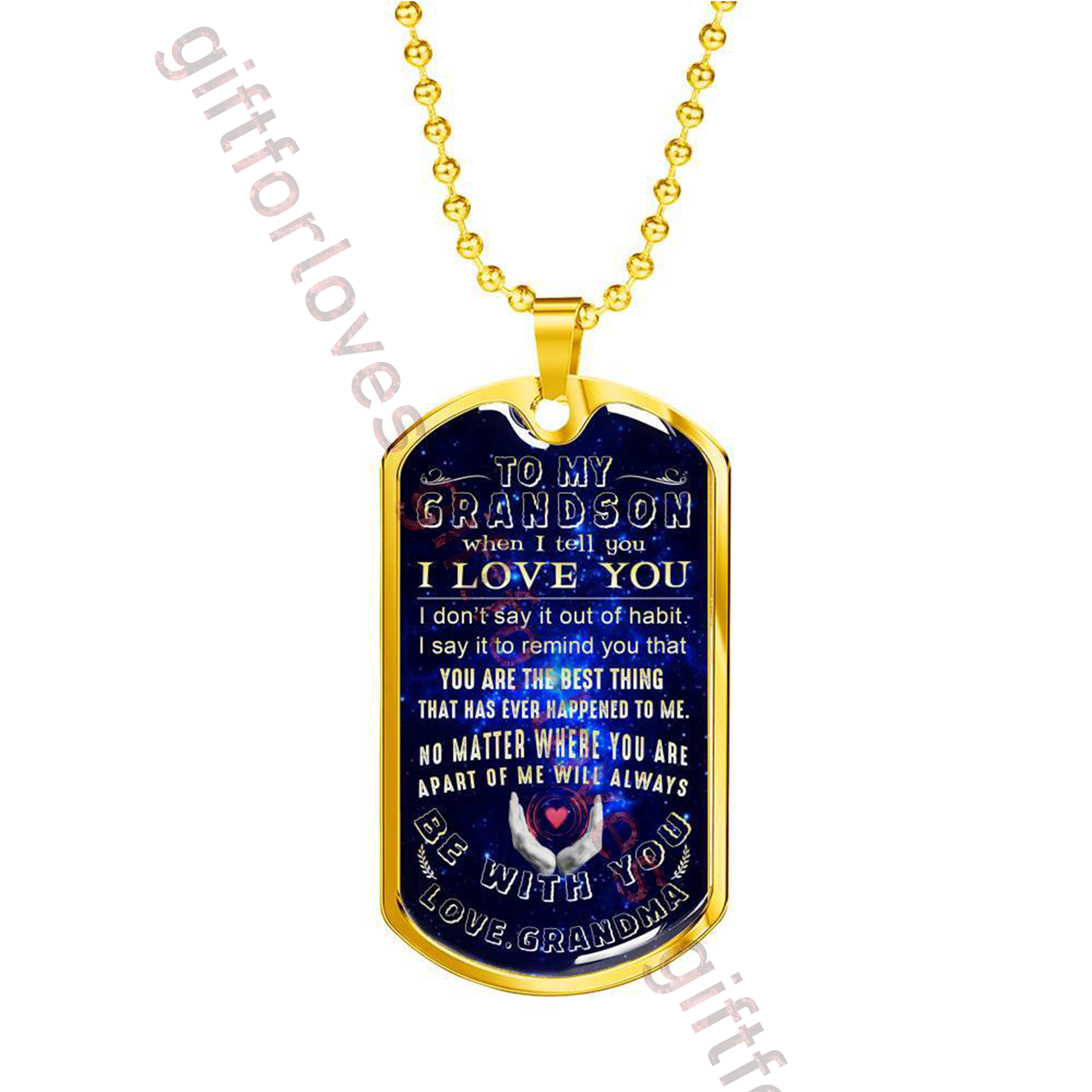 GRANDSON DOG TAG, TO MY GRANDSON: BEST GIFT FOR GRANDSON - ALWAYS BE WITH YOU