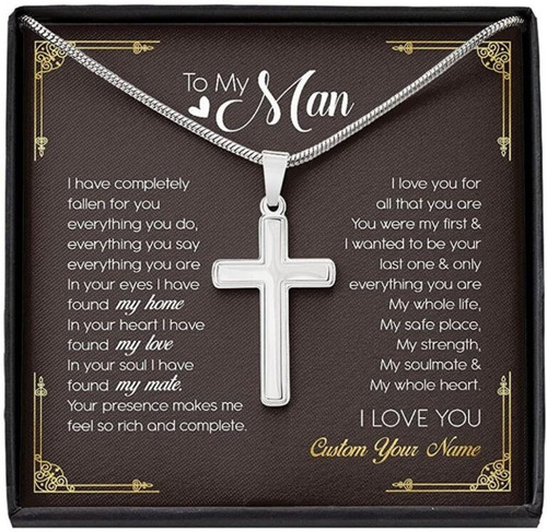Valentines gift for boyfriend, christmas gift for him Boyfriend Necklace, To My Man My Boyfriend Necklace Gift  You Are My Soulmate