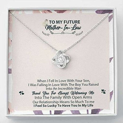 Mother in law Necklace, Necklace Gift For Future Mother In Law From Daughter In Law, Thank You For Always Welcoming Me Mother Day Gift for Boyfriend's Mom, Mother In Law