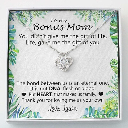 Mom Necklace, Stepmom Necklace, Bonus Mom Necklace For Women Girl ' Stepmother Mother In Law Thank You Mother Day Gift for Boyfriend's Mom, Mother In Law