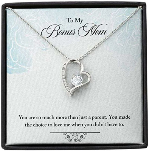 Step Mom Necklace Gift To My StepmotherChoice-SO Heart Necklace Gift For Step Mom Boyfiend Mom Mother day gift
