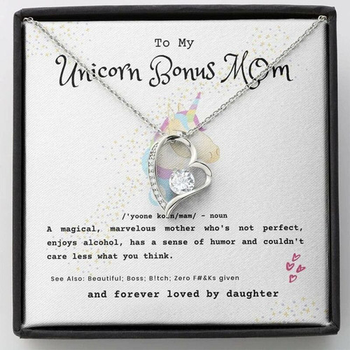 Stepmom Necklace, Unicorn Bonus Mom Necklace Gift Necklace Present For Stepmom Boyfiend Mom Mother day gift