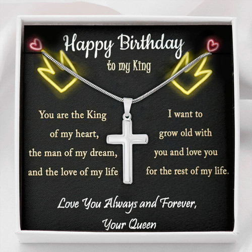 Husband Necklace gift, Happy Birthday To My King Necklace, Gift For Husband From Wife