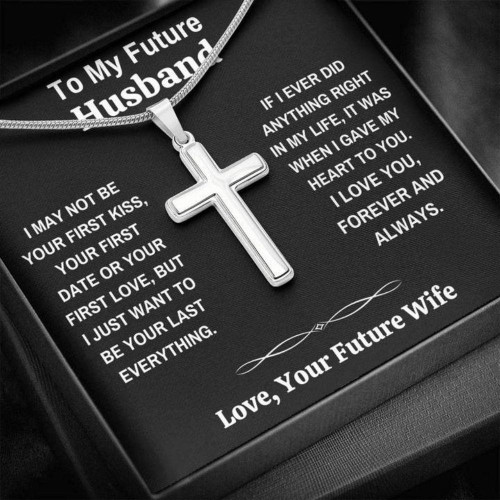 Husband Necklace gift, Boyfriend Necklace, To My Future Husband Cross Necklace Gift From Girlfriend