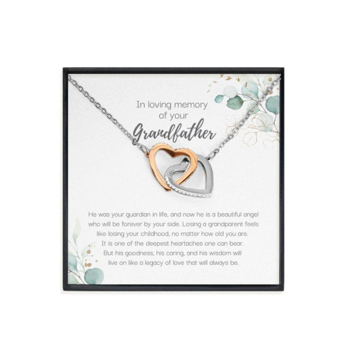 Memorials Necklace, Loss Of Grandfather Gift, Grandpa Memorial Condolence Gift, Sorry For Your Loss Bereavement Necklace