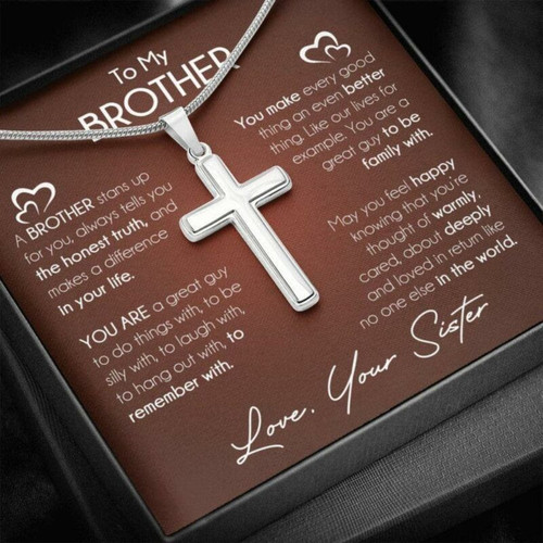 Brother Graduation Necklace Gift, Necklace Gift For Brother From Sister, Brother Birthday Graduation Wedding Day Gift