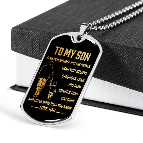 SON DOG TAG, DOG TAG FOR SON, GIFT FOR SON BIRTHDAY, DOG TAGS FOR SON, ENGRAVED DOG TAG FOR SON, FATHER AND SON DOG TAG-49