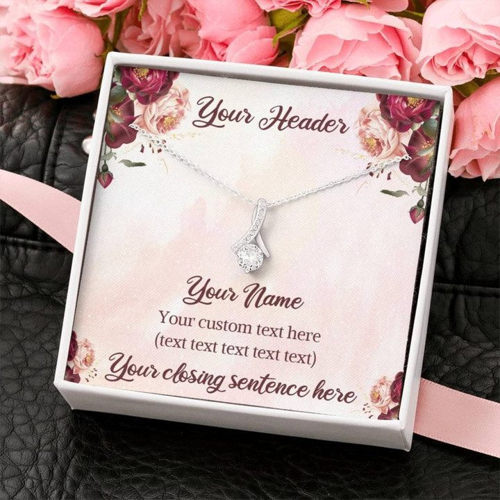 Personalized necklace personalized gift, Personalized Cards necklace, Custom text and Jewelry, Alluring Beauty Personalized Necklace Girls