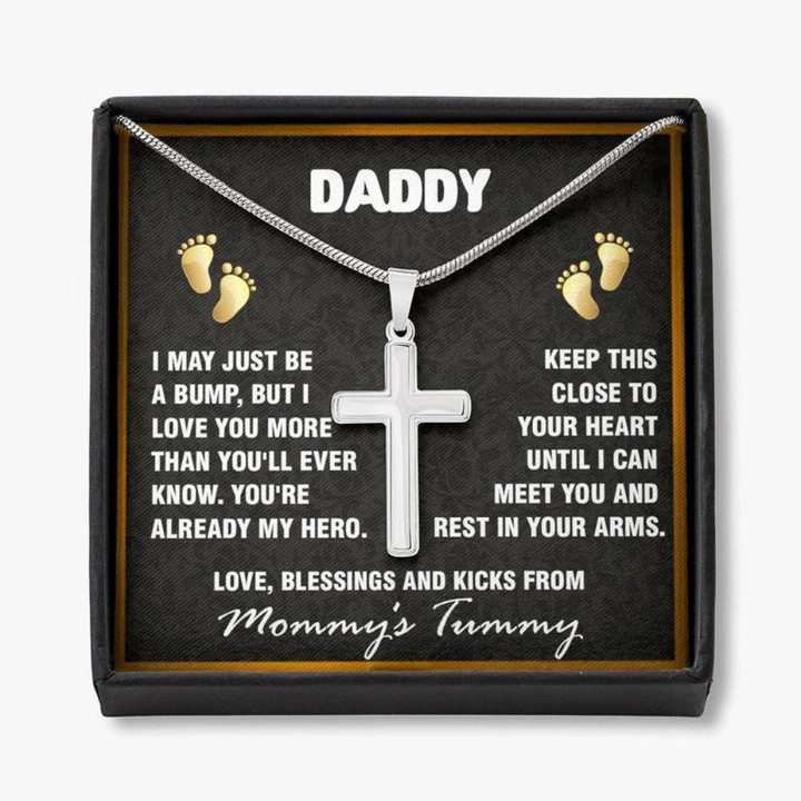 Dad Necklace, Daddy To Be Cross Necklace Gift, First Time Dad Gift, Gift For New Dad, New Dad Gift, Daddy Necklace Christmas gift for dad