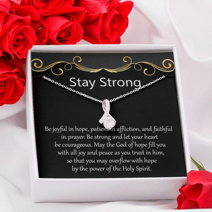 Friend Necklace, Daughter Necklace, Bible Verse Stay Strong, Motivational, Inspirational, Stay Strong Necklace, Encouragement