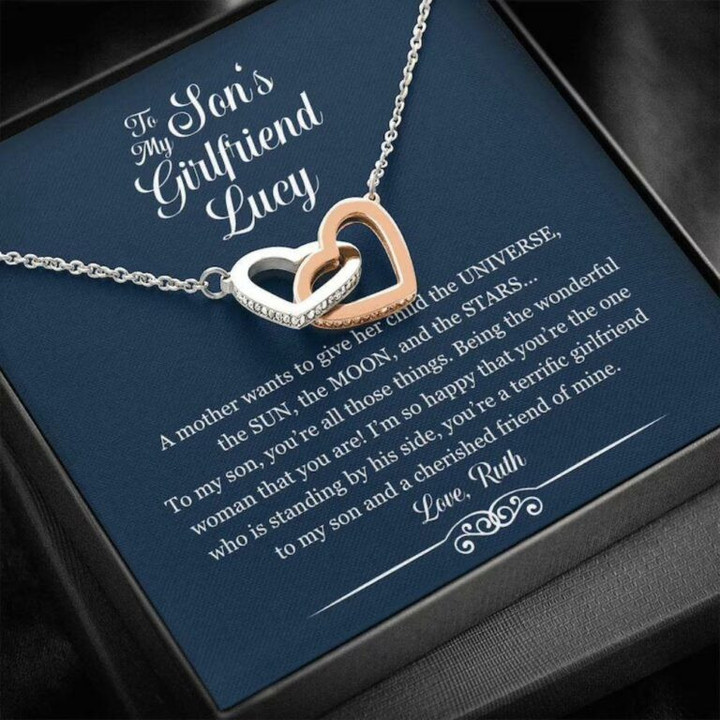 Daughter-in-law Necklace, Personalized Necklace Sons Girlfriend Gift  Gifts For Sons Girlfriend, From Sons Mom Custom Name Gift for Daughter-in-law