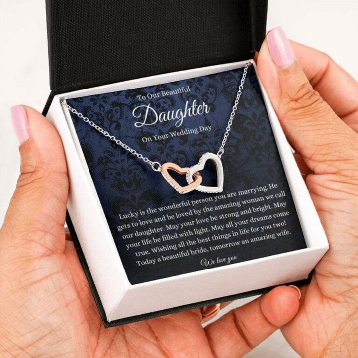 Daughter Necklace, Our Daughter Necklace Wedding Day Gift, To Bride Gift From Mom/Dad Necklace Gift for Daughter-in-law