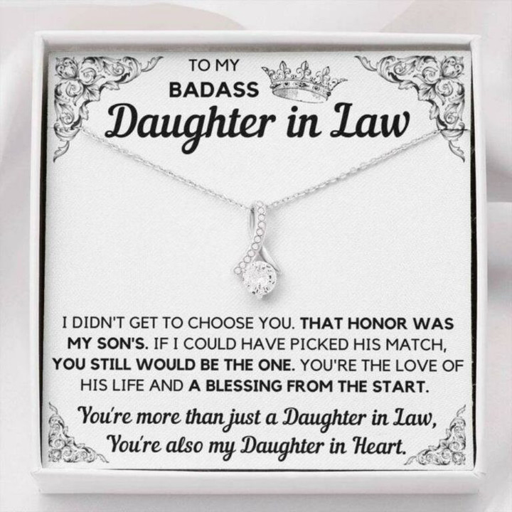 Daughter-in-law Necklace, To My Badass Daughter-In-Law Honor Necklace Gift Gift for Daughter-in-law