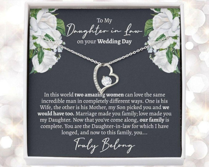 Daughter-in-law Necklace, Bridal Shower Gifts From Mother Of The Groom, Wedding Gift For Future Daughter In Law, Welcome To The Family Gift for Daughter-in-law