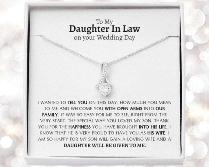 Daughter-in-law Necklace, Gift For Bride From Mother Of Groom, Bridal Shower Gifts From Mother Of The Groom, Daughter In Law Gift On Wedding Day Gift for Daughter-in-law