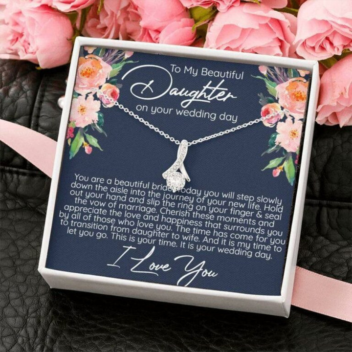 Daughter Necklace Gift, Bride On Wedding Day Gift From Mom, Daughter Wedding Day Necklace Gift for Daughter-in-law