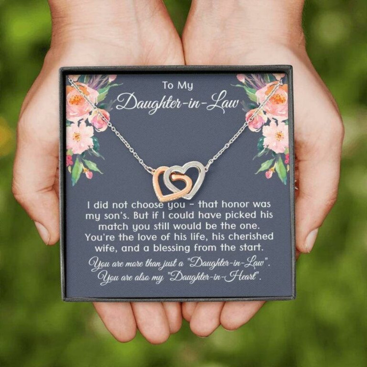 Daughter-In-Law Necklace, To My Daughter-In-Law Joined Hearts Necklace, Gift For Daughter In Law Gift for Daughter-in-law