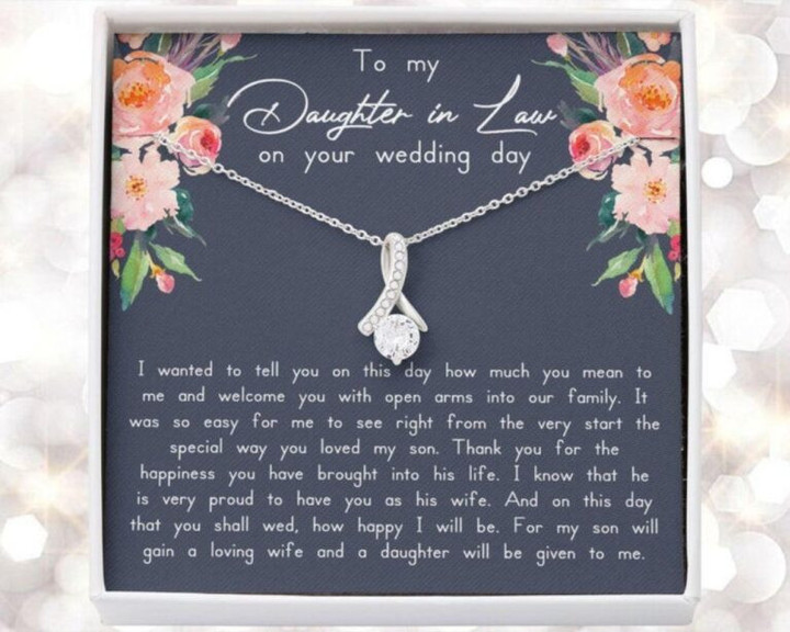 Daughter-In-Law Necklace, Daughter In Law Necklace Gift On Wedding Day, Future Daughter In Law Wedding Gift for Daughter-in-law