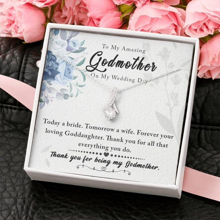 Godmother Necklace, Godmother Of The Bride Gift From Goddaughter, Gift From Goddaughter, Wedding Gift From Bride To Godmother Necklace