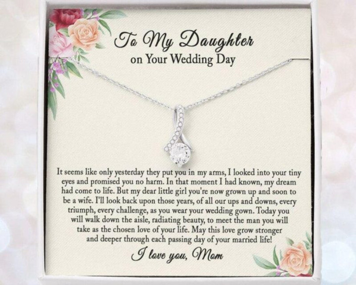 Daughter Necklace, Wedding Necklace Gift For Bride From Mom, Daughter Gift On Wedding Day