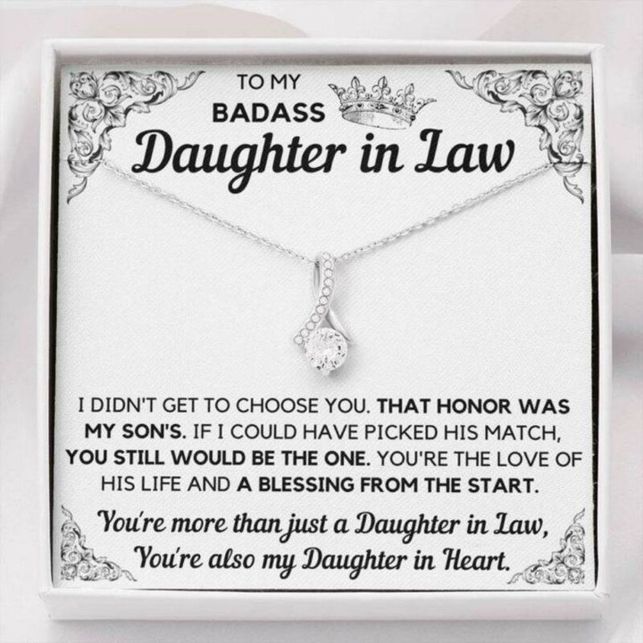 Daughter-in-law Necklace, To My Badass Daughter-In-Law Honor Necklace Gift