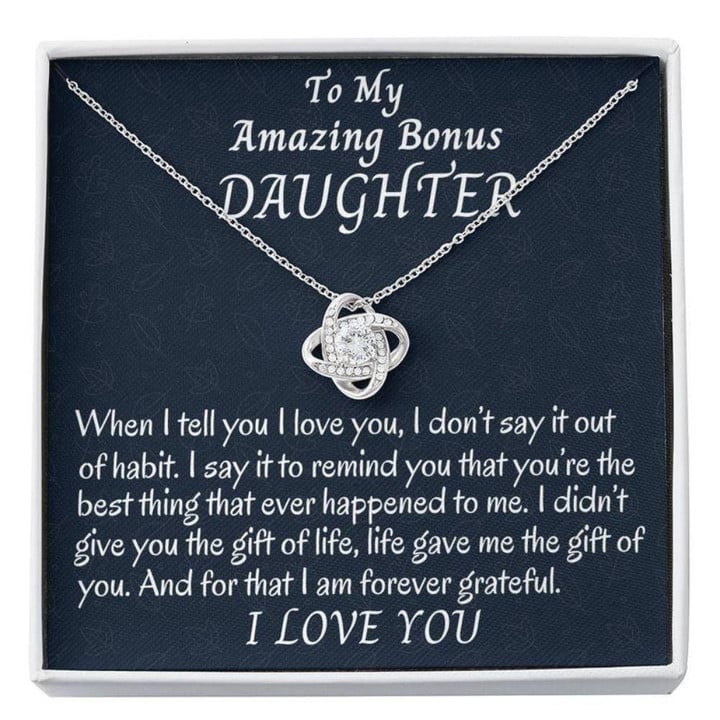 Stepdaughter Necklace, To My Bonus Daughter Love Knot Necklace, Stepdaughter Gift, Gift For Bonus Daughter, Daughter In Law