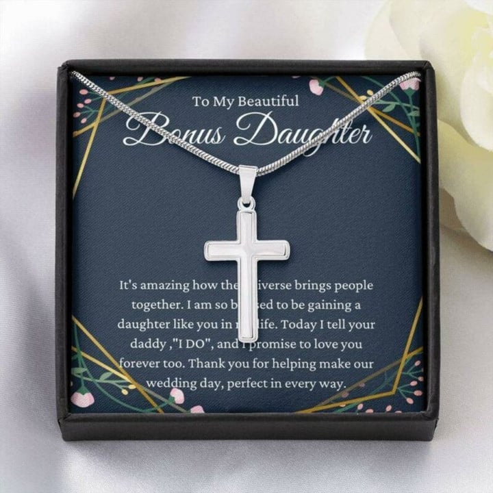 Daughter Necklace, Daughter Of The Groom Gift Necklace, To Stepdaughter Bonus Daughter Gift On Wedding Day