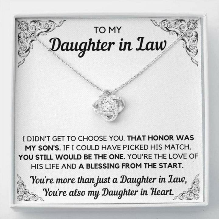 Daughter-in-law Necklace, To My Daughter-In-Law Honor Love Knot Necklace Gift