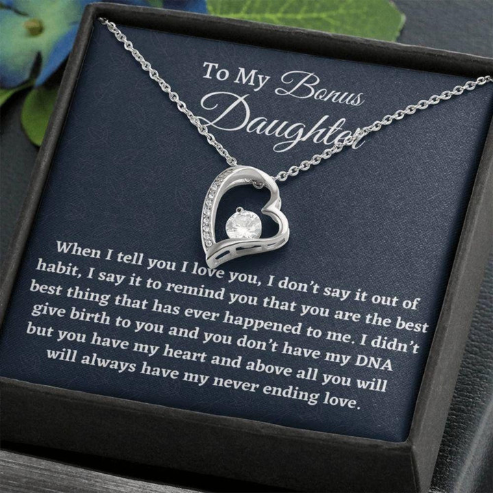 Stepdaughter Necklace, Bonus Daughter Gift, Forever Love Necklace From Stepmom Present For Stepdaughter