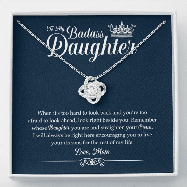 Daughter Necklace, To My Badass Daughter Necklace  Remember Whose Daughter You Are And Straighten Your Crown