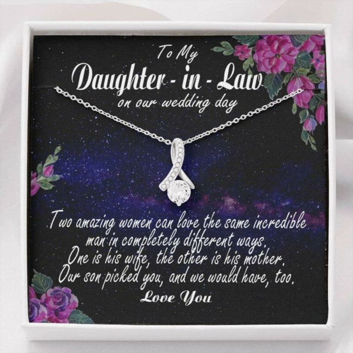 Daughter Necklace, Daughter In Law Necklace Gift From Mother In Law For Wedding Day