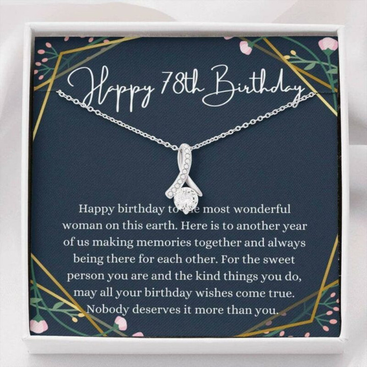 Grandmother Necklace, Mom Necklace, Happy 78th Birthday Necklace, Gift For 78th Birthday, 78 Years Old Birthday Woman
